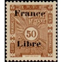 Premium Timbre de collection Cote des Somalies - Taxe 34