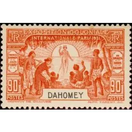 Fait Main Timbre de collection Dahomey - 101