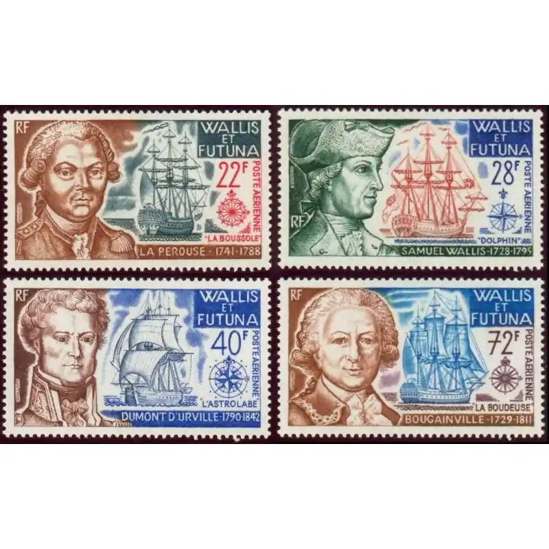 Wallis et  Futuna Poste Aérienne n°44 à 47 Retour Gratuit