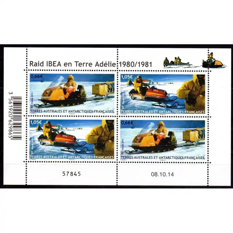 Timbre TAAF n°737 et 738 Motoneiges en Terre Adélie Retour Gratuit