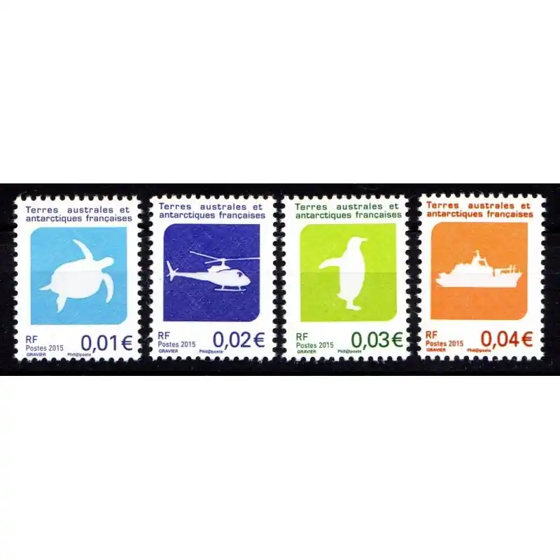 Timbre TAAF n°742 à 745 Logo série courante Certifié