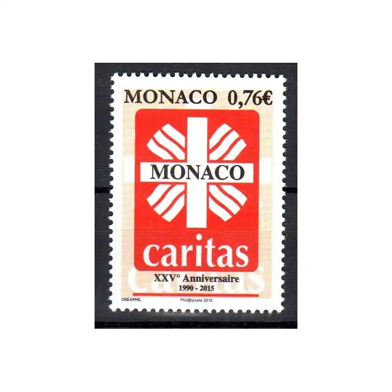 Timbre Monaco n°2971 25 ans de Caritas Monaco Satisfait Ou Remboursé