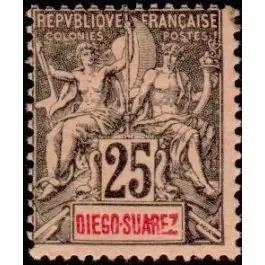 Prix Cassé Timbre de collection Diego Suarez - 45