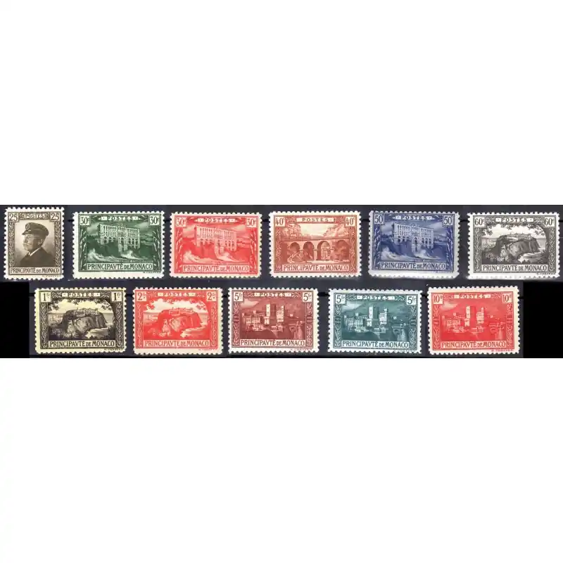 En Vogue Timbre Monaco n°54 à 64 Prince Albert 1er et vues de la Principauté Neuf sans charnière