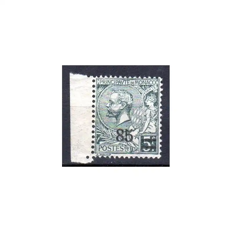 Timbre Monaco n°72 Timbres de 1891-1920 surchargés Neuf sans charnière Fait Main