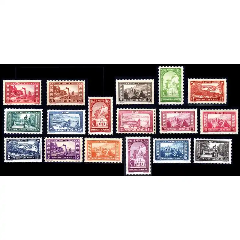 Timbre Monaco n°119 à 134 Paysages de la Principauté Neuf sans charnière Nouveauté