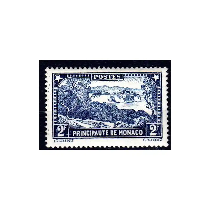 Timbre Monaco n°129 Paysages de la Principauté Neuf sans charnière Dernier Modèle