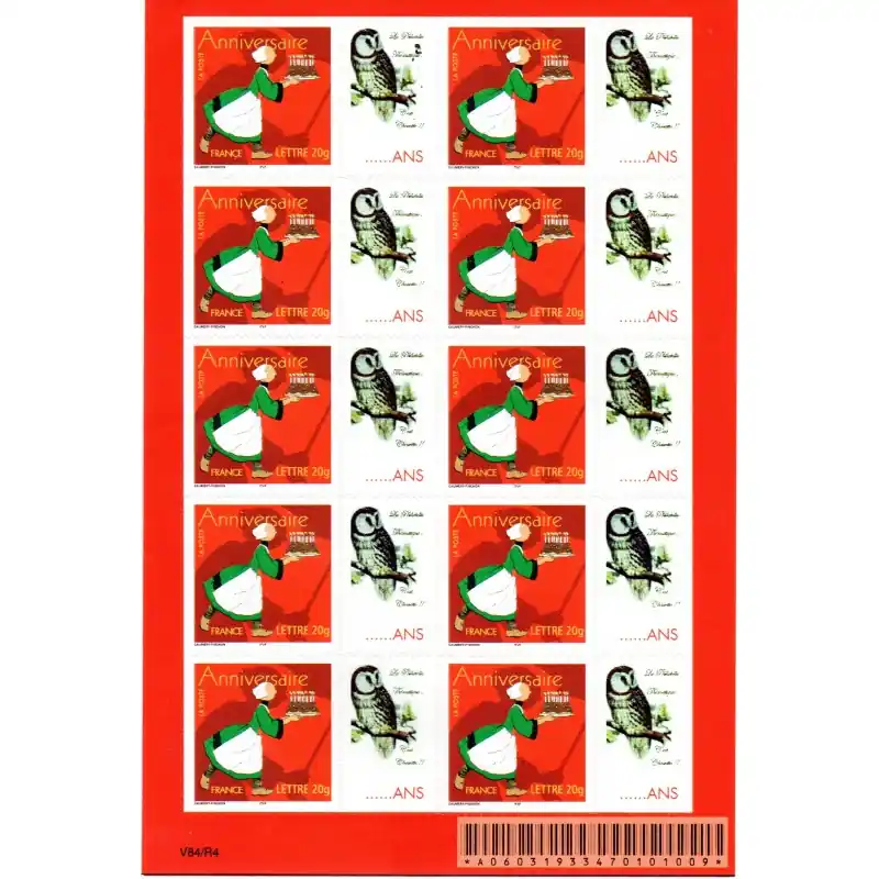 Meilleur Prix France Feuille 10 Timbre Personnalisé Bécassine n°3778B