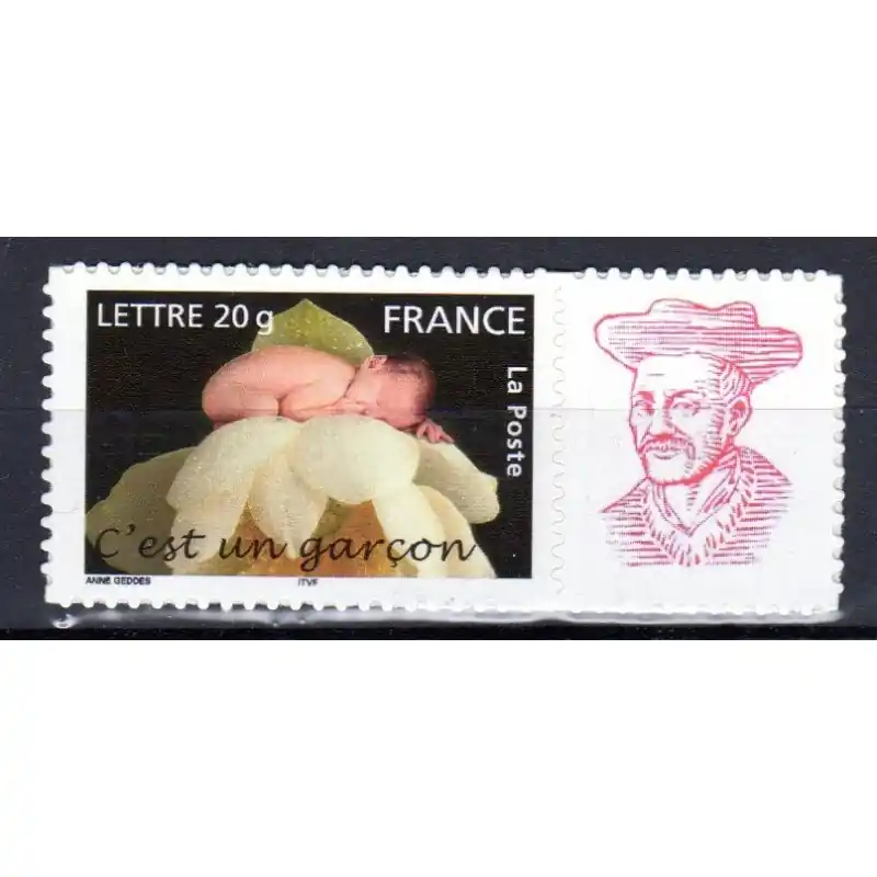 Timbre Personnalisé n°3805B avec vignette "Logo personnalisé Rabelais" Autoadhésif Haute Qualité