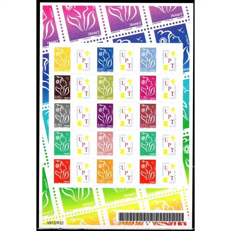 Quantité Limitée Timbre Personnalisé Feuille n°F4048P avec vignette "UPT" Autoadhésifs