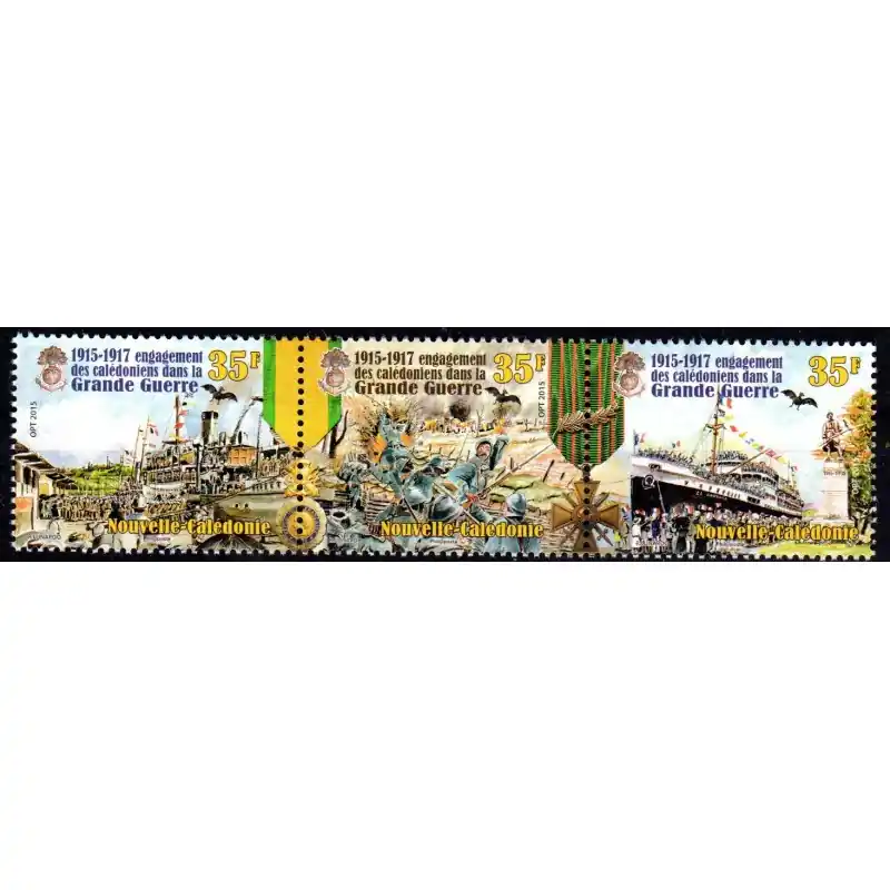 Vente Directe Timbre Nouvelle Calédonie n°1241 à 1243 Engagement des Calédoniens dans la Grande Guerre