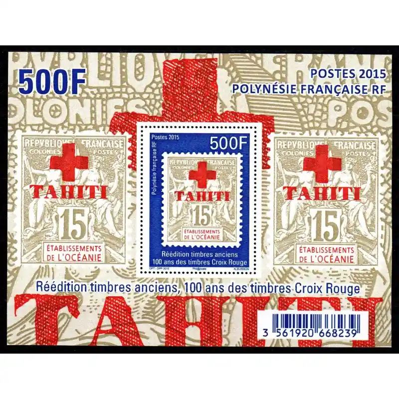 Polynésie Bloc Feuillet n°43 100 ans des timbres Croix Rouge Top Vente