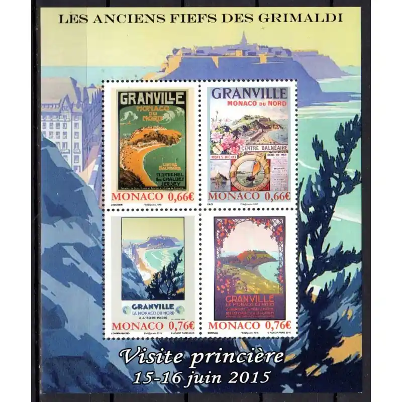 Prix Réduit Timbre Monaco n°2980 à 2983 Ancien Fief des Grimaldi en Normandie