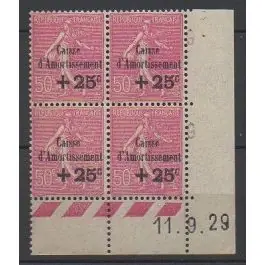 Livraison Express Timbre de collection France - 0254 Coin Dat (1929)