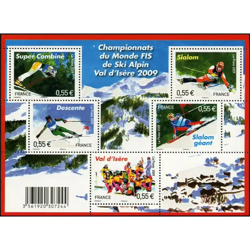Nouvel Arrivage France Feuillet n°4329 Championnat du monde FIS de ski Alpin 2009
