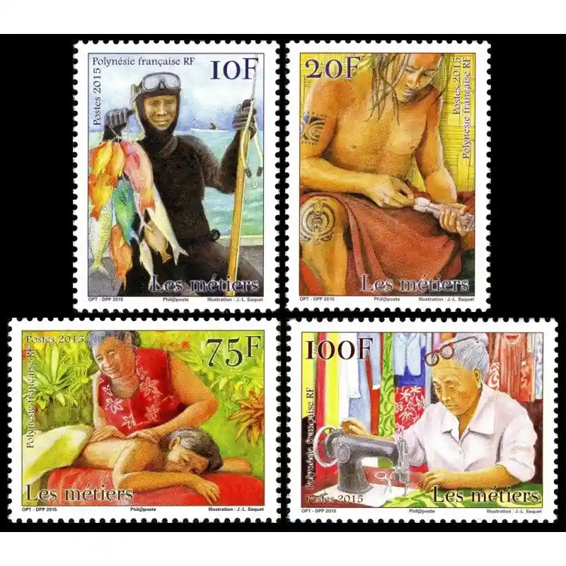 Top Vente Timbres Polynésie n°1079 à 1082 Métiers traditionnels