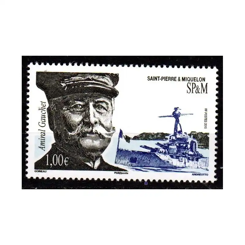 Timbre Saint-Pierre et Miquelon n°1146 Amiral Gauchet Petit Prix