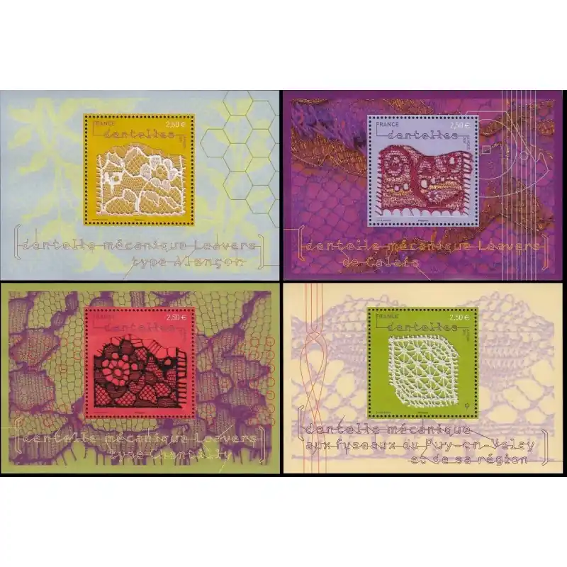 France Feuillet n°4600 à 4603 Dentelle mécanique Paiement Sécurisé
