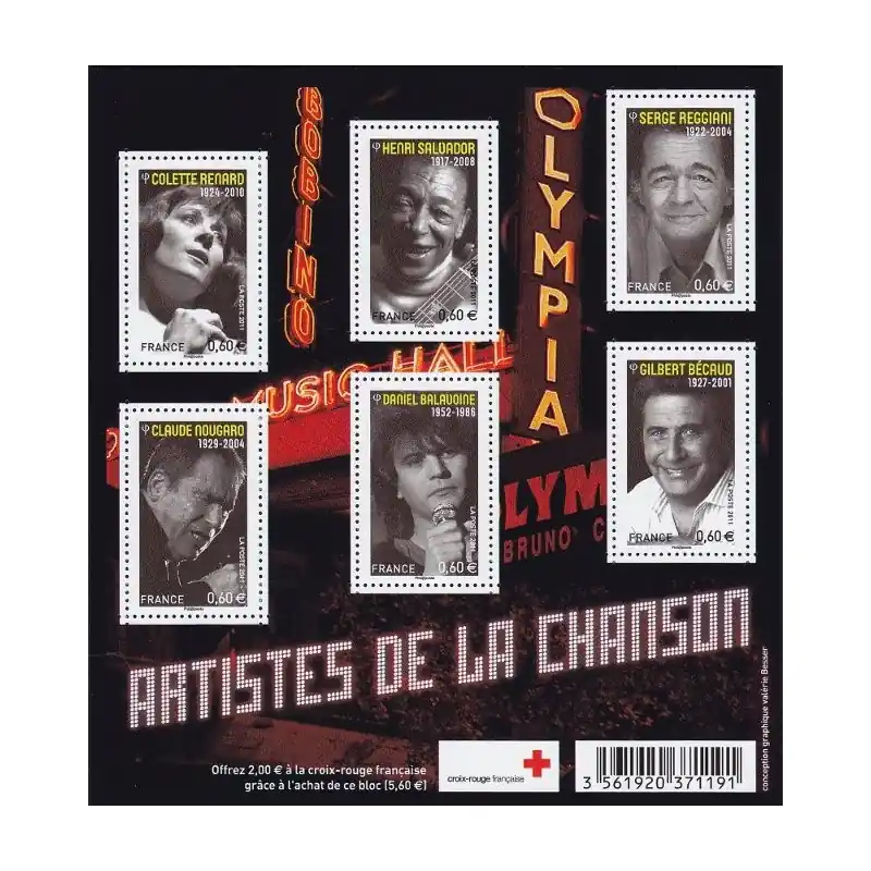 France Feuillet n°4605 Grands noms de la chanson française Offre Spéciale