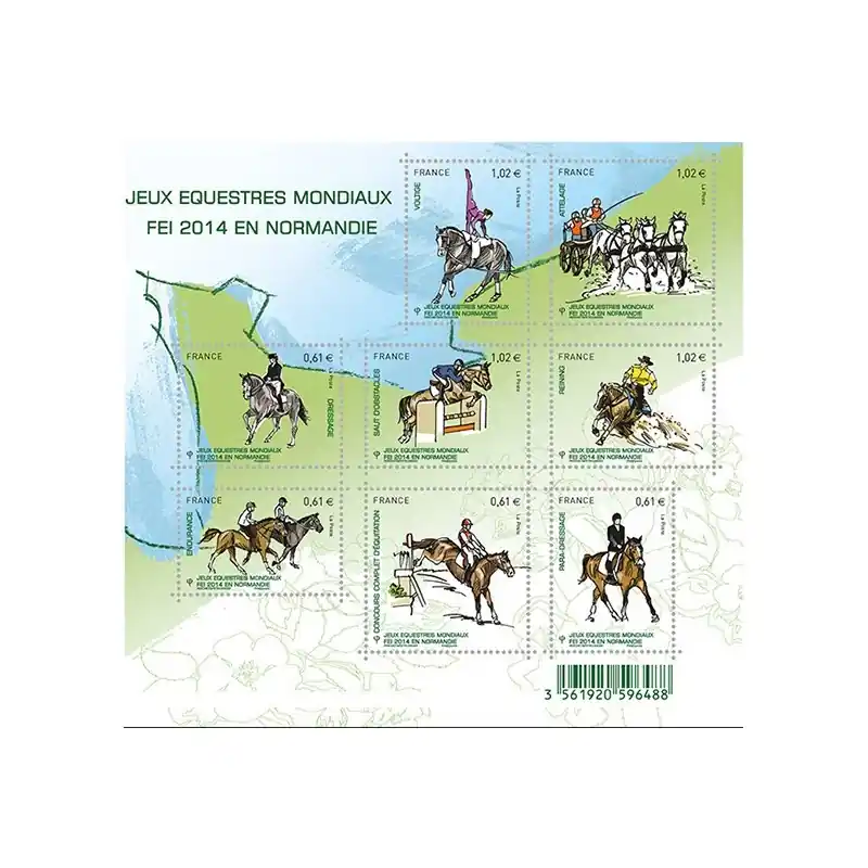 Vente Flash France Feuillet n°4890 Jeux équestres mondiaux 2014 en France