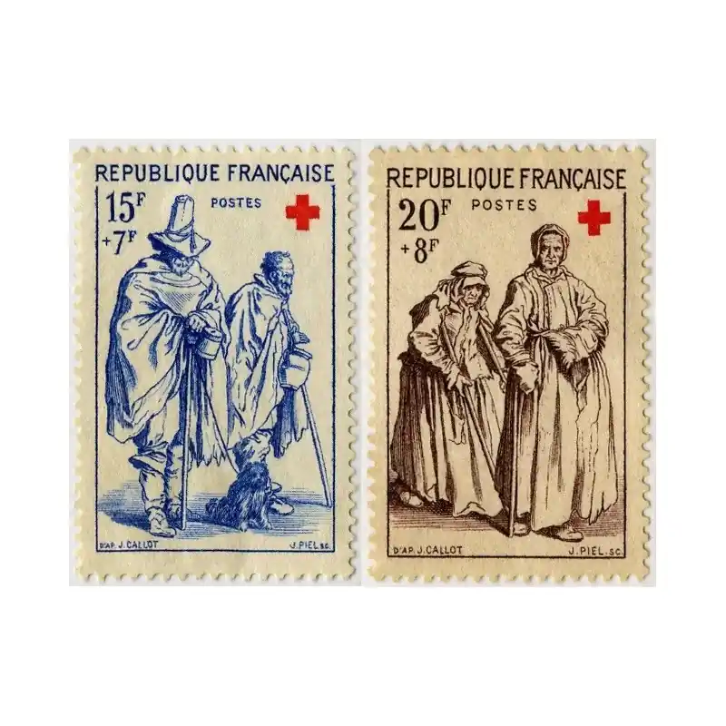 Timbre France N°1140 et 1141 Au profit de la Croix-Rouge Neuf ** Jusqu’à Épuisement Des Stocks