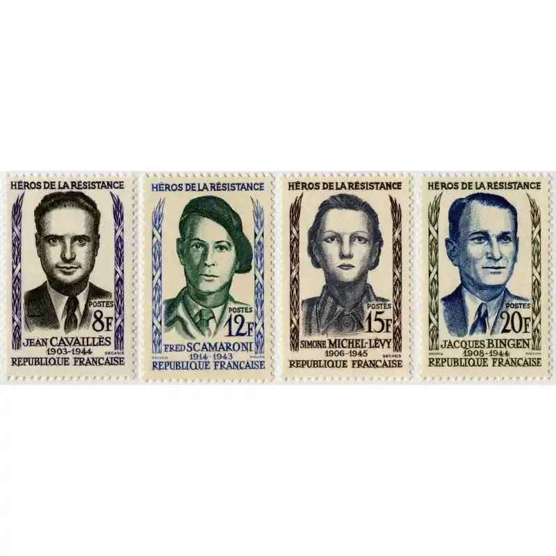 Timbre France N°1157 à 1160 Héros de la Résistance Neuf ** Prix Réduit