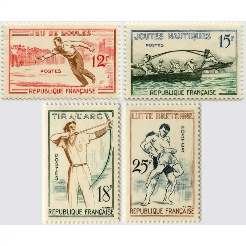 Timbre France N°1161 à 1164 Jeux traditionnels Neuf ** Seulement Aujourd’hui