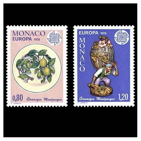 Prix Promo Europa 1976 Timbre de collection de Monaco N° 1062/63 neuf sans charnière