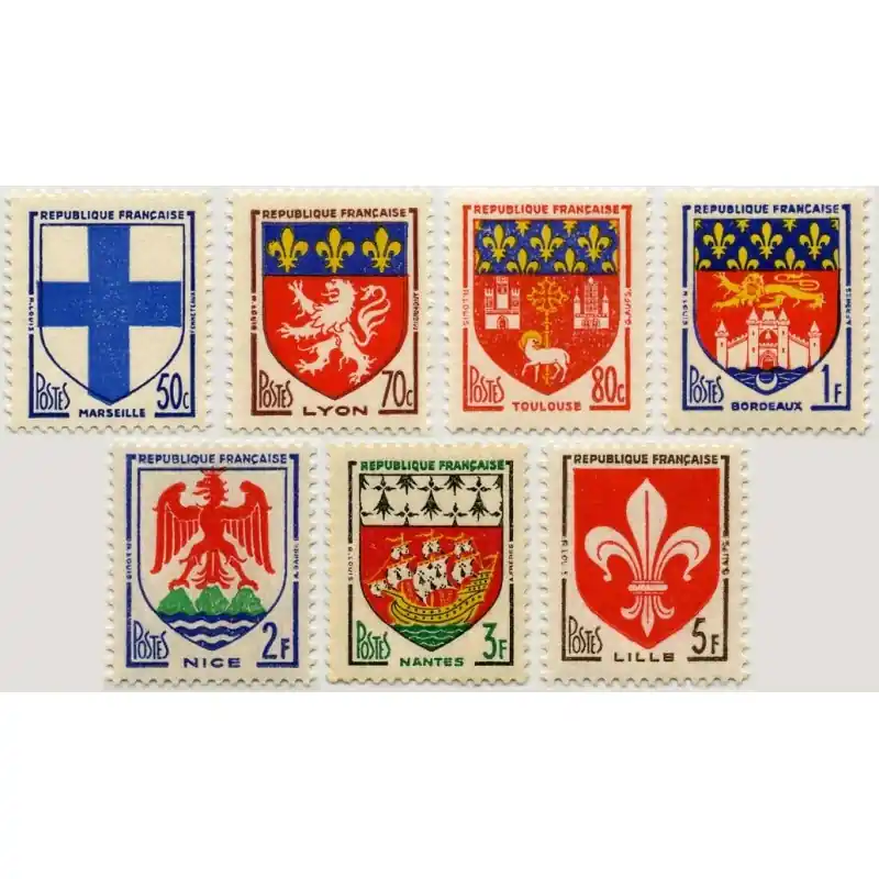 Timbre France N°1180 à 1186 Armoiries de villes Neuf ** Petit Prix