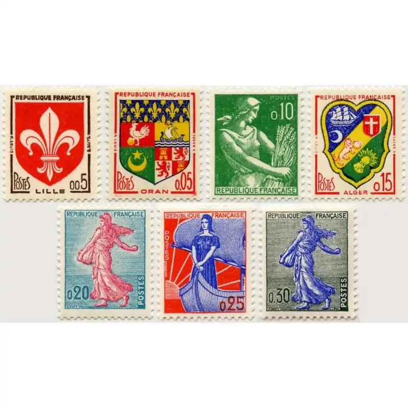 Commander Vite Timbre France N°1230 à 1234A Types de 1957-59 Neuf **