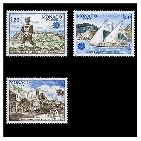 Vente Flash Europa 1979 Timbre de collection de Monaco N° 1186/88 neuf sans charnière