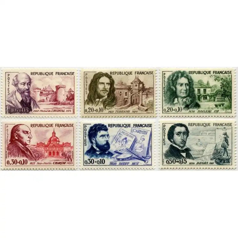 Timbre France N°1257 à 1262 Célébrités Neuf ** Meilleur Prix