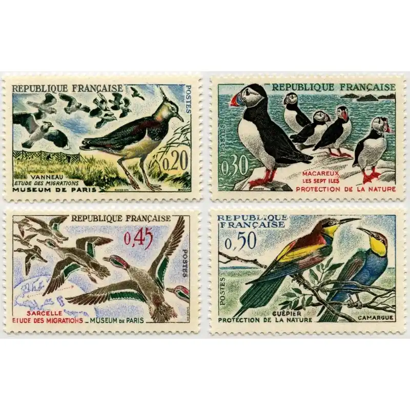 Livraison Express Timbre France N°1273 à 1276 Oiseaux Neuf **