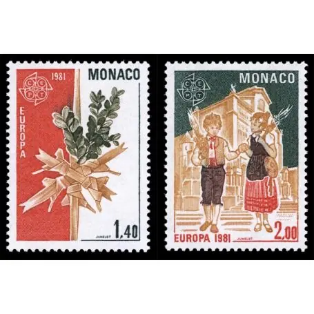 Soldes Europa 1981 Timbre de collection de Monaco N° 1273/74 neuf sans charnière