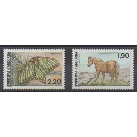 Andorre - 1987 - No 361/362 - Chevaux - Insectes Prix Promo