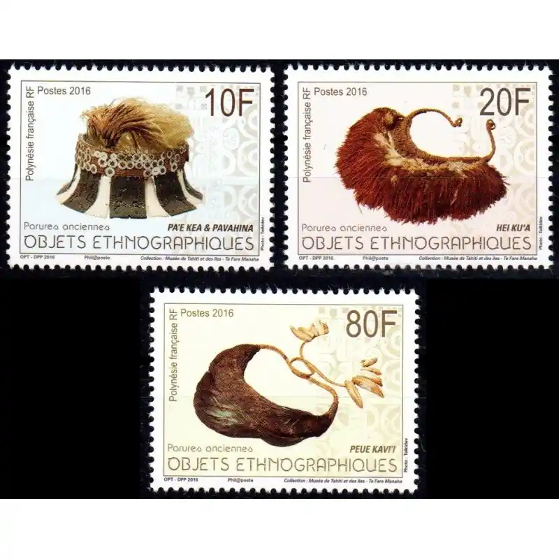 Timbre Polynésie n°1110 à 1112 Objets archéologiques Livraison Gratuite
