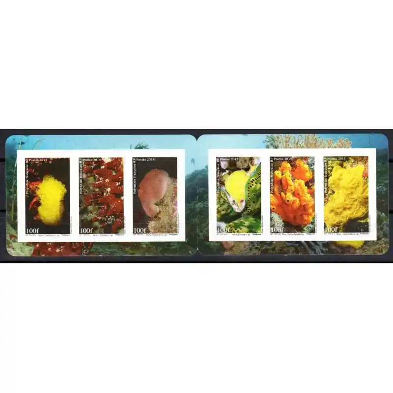 Expédié Aujourd’hui Timbre Polynésie n°1095 à 1100 Carnet: éponges de mer