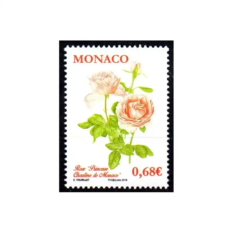 Promotion Timbre Monaco n°3007 Rose Princesse Charlène