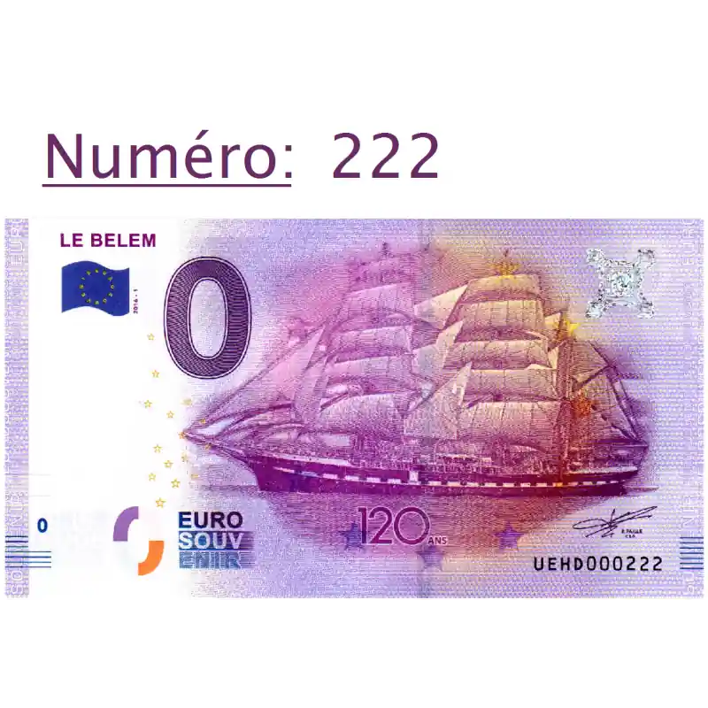 Populaire Billet touristique 0 € N°222 - Le Belem 120 ans