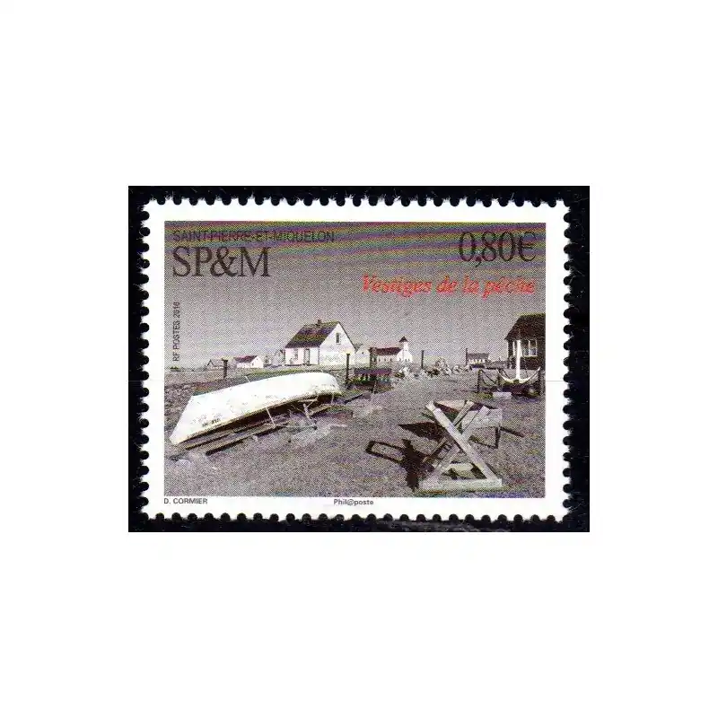 Livraison Mondiale Timbre Saint-Pierre et Miquelon n°1149 Vestiges de la pêche