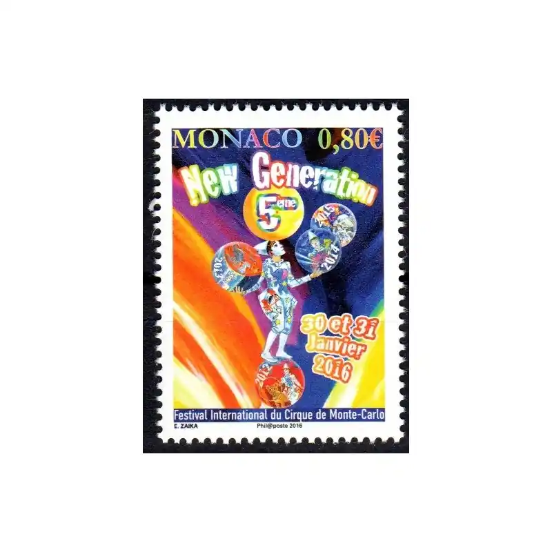 Produit De Marque Timbre Monaco n°3010 5ème festival New Generation