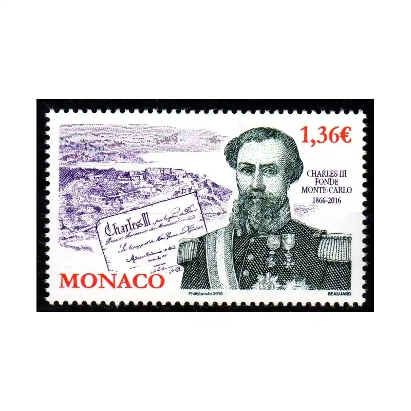 Dernier Modèle Timbre Monaco n°3028 150 ans du quartier de Monte-Carlo