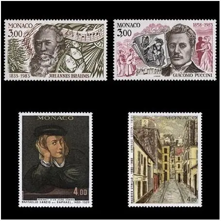 Certifié Timbre de collection de Monaco N° 1389/92 neuf sans charnière