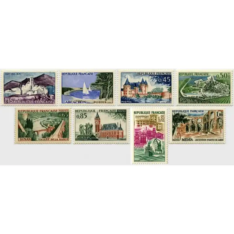 Timbre France N°1311 à 1318 Série touristique Neuf ** Vente Directe