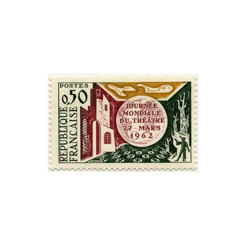 Timbre France N°1334 Journée mondiale du théâtre Neuf ** Meilleur Prix