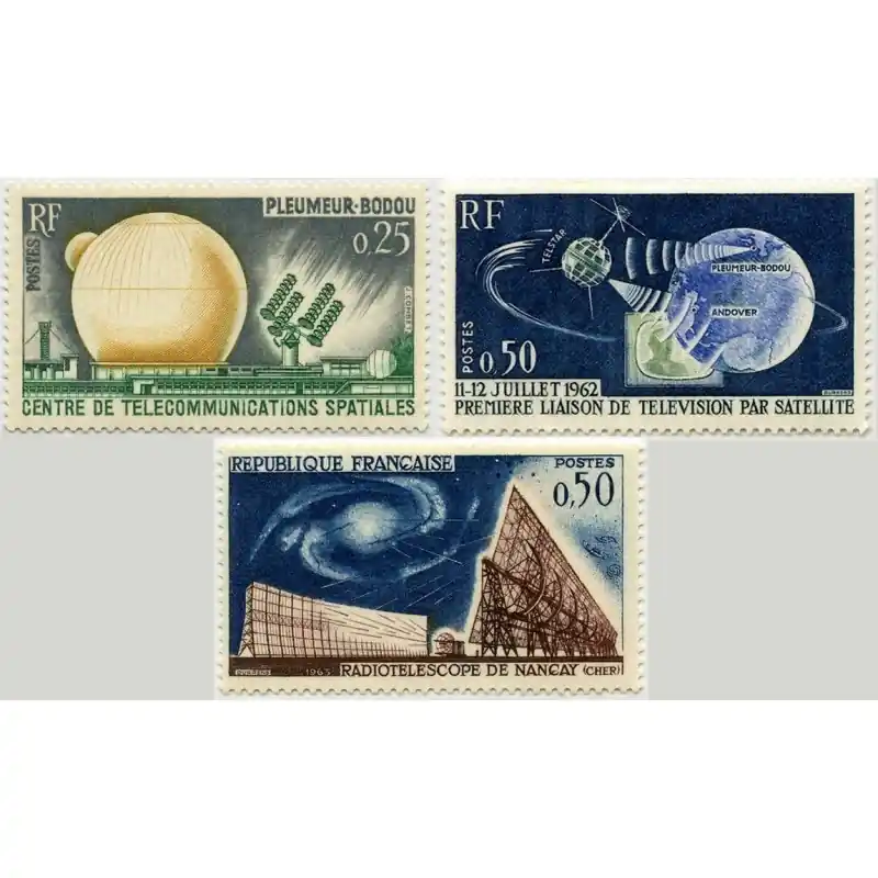 Meilleure Qualité Timbre France N°1360 à 1362 Télécommunications spatiales Neuf **