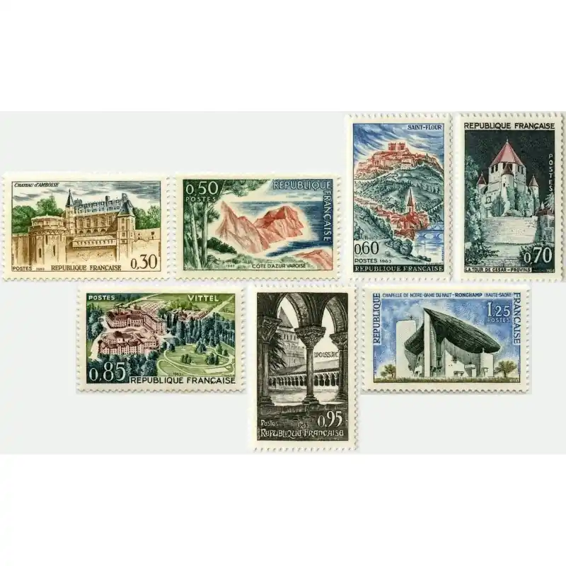 Timbre France N°1390 à 1394 Série touristique Neuf ** Commander Vite