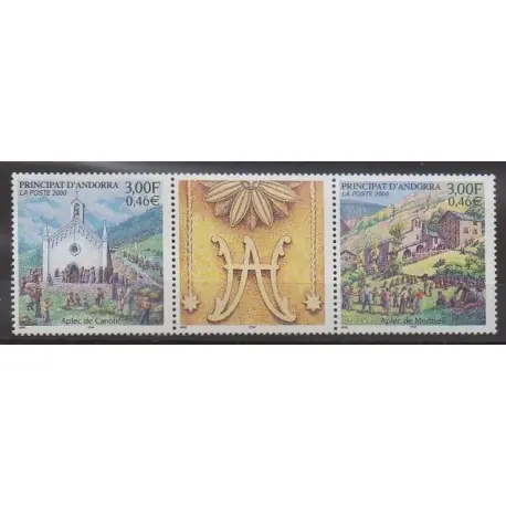 Andorre - 2000 - No 531/532 - Églises Nouvel Arrivage