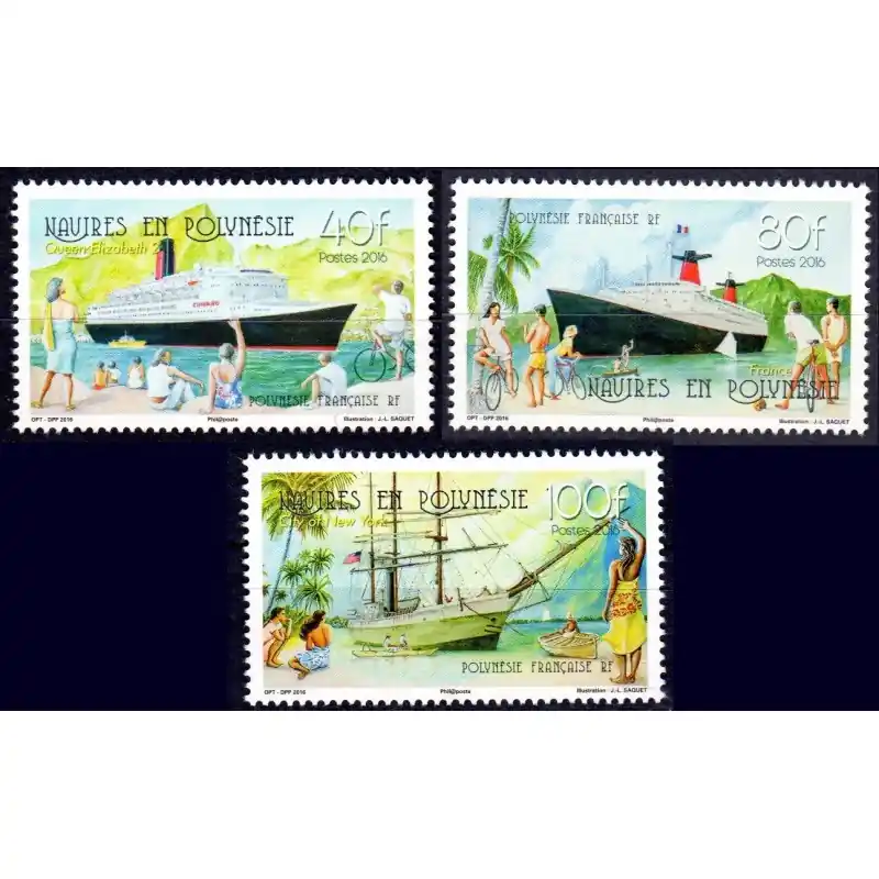 Timbre Polynésie n°1115 à 1117 Navires en Polynésie Pas Cher