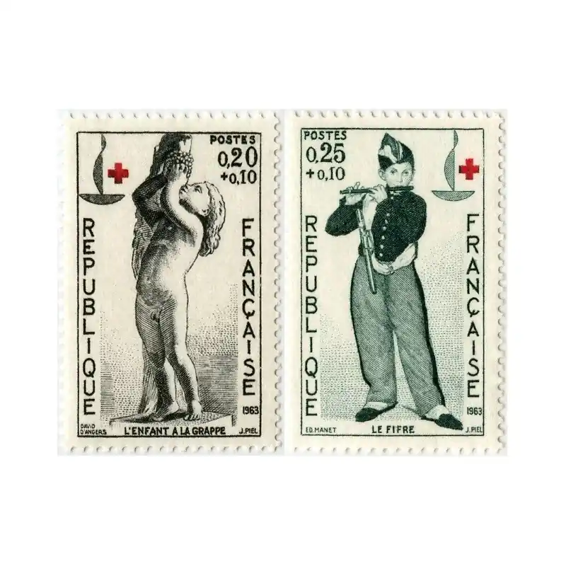 Timbre France N°1400 et 1401 Au profit de la Croix-Rouge Neuf ** Achat Immédiat